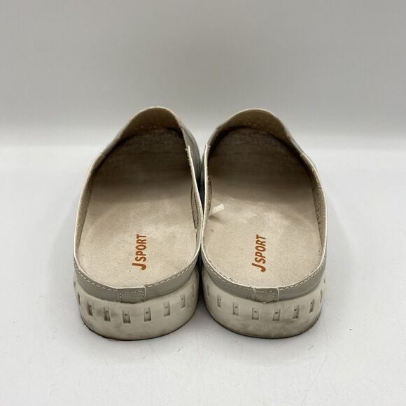 Jsport Women's Taupe Floral Laser Cut Slip On Mule Sneaker Size 8 - Picture 4 of 7